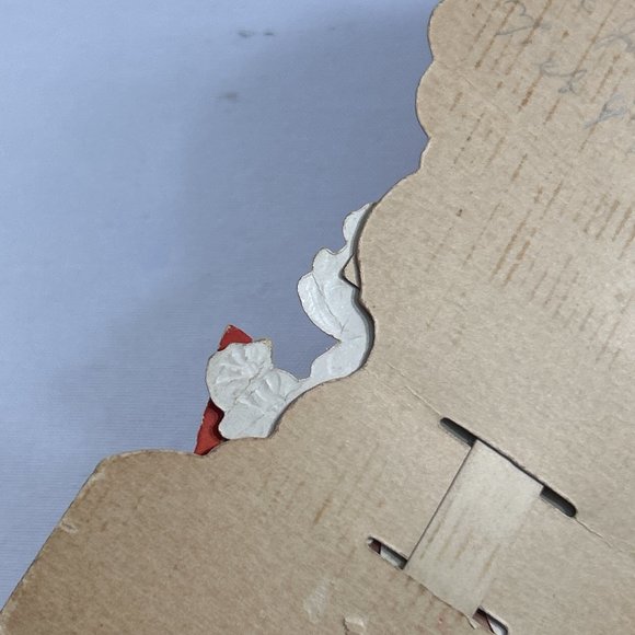 Vintage Pull Down Valentine Card Girl Fan Folding Flowers Roses USA Ephemera - Picture 9 of 13